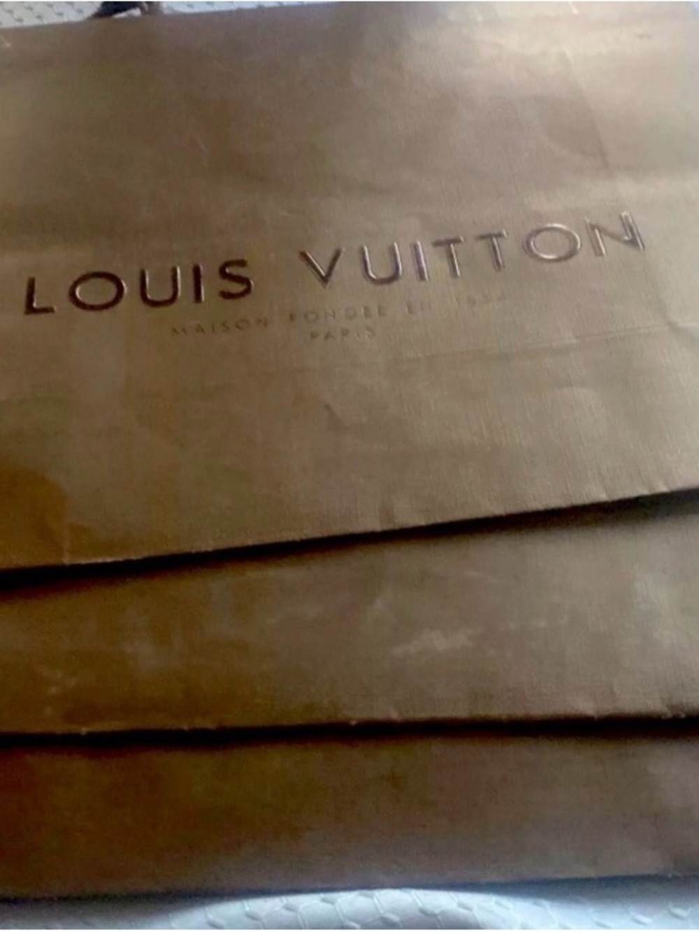 Louis Vuitton Large Paper Shopping Bag, 16” W 13” L (4)Brown Bags
